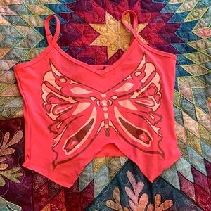cute butterfly pink tank!!!